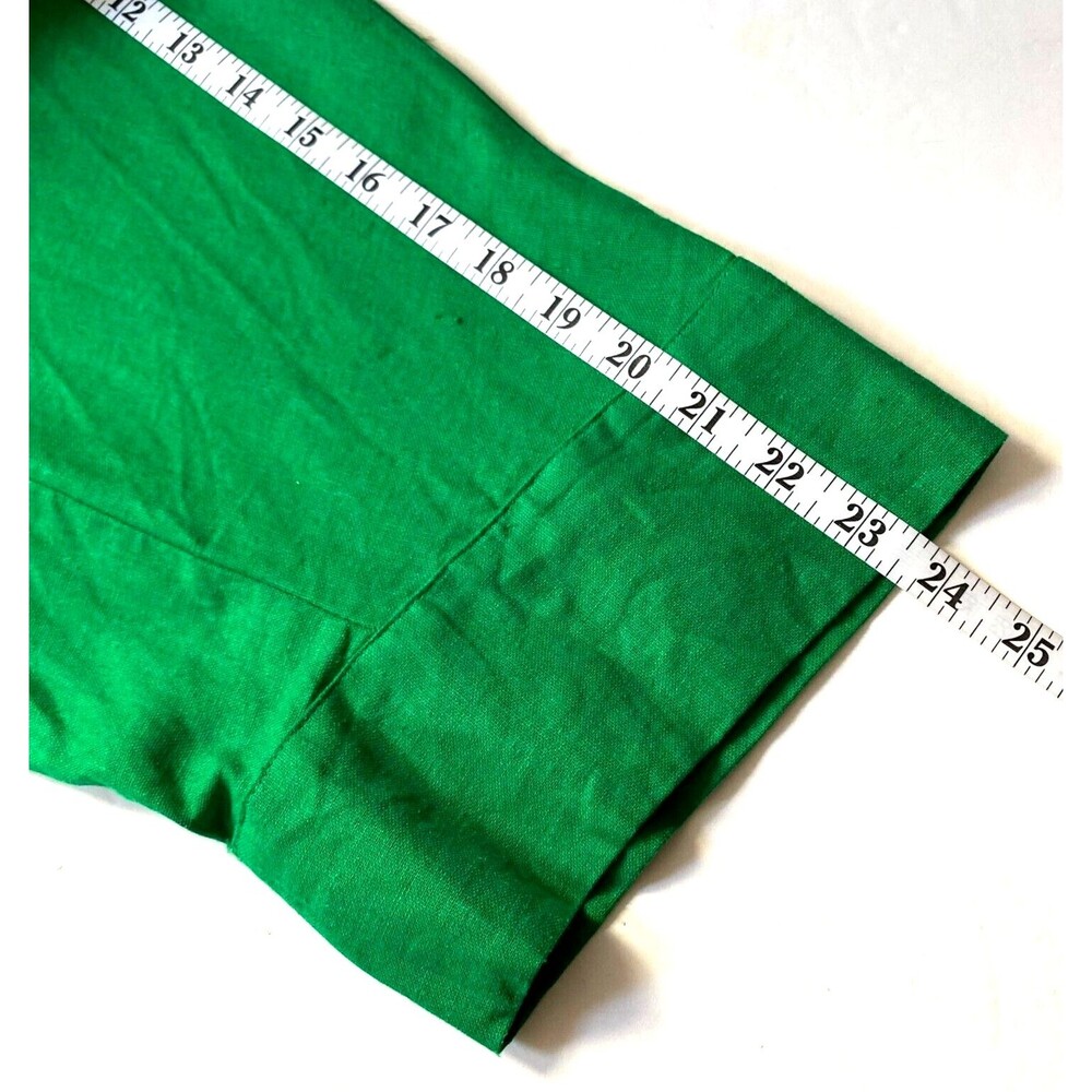 Zara Linen Blend Shirt Women M Shamrock Green 3/4 Kimono Sleeve Button Down NWOT - Picture 13 of 16